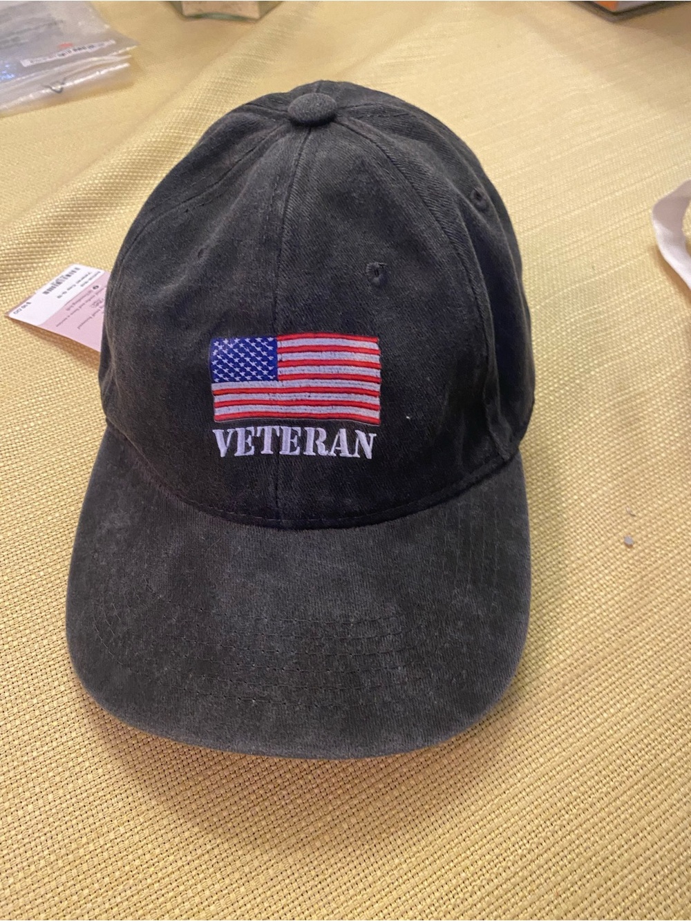 Dark Grey 'Veteran' Baseball Cap with American Flag